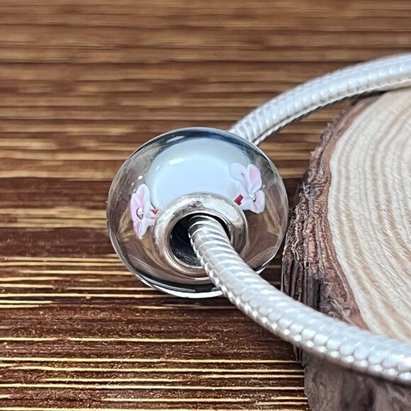 Pandora Charm Pink Cherry Blossom Murano Glass Bead Charm - Picture 5 of 5